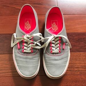 Gray/Neon Pink Vans